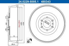 ATE 24.0229-5005.1 — Tambur de frână