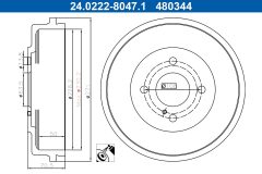 ATE 24.0222-8047.1 — Тормозной барабан