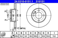 ATE 24.0310-0151.1 — Тормозной диск