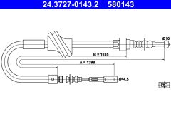 ATE 24.3727-0143.2 — Cablu frână de mână