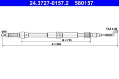ATE 24.3727-0157.2 — Трос ручного тормоза