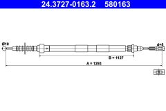 ATE 24.3727-0163.2 — Трос ручного тормоза