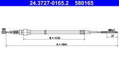 ATE 24.3727-0165.2 — Cablu frână de mână