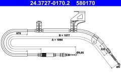 ATE 24.3727-0170.2 — Трос ручного тормоза