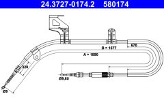 ATE 24.3727-0174.2 — Трос ручного тормоза