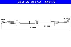 ATE 24.3727-0177.2 — Трос ручного тормоза