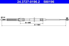 ATE 24.3727-0196.2 — Трос ручного тормоза