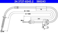 ATE 24.3727-0243.2 — Cablu frână de mână
