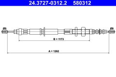 ATE 24.3727-0312.2 — Трос ручного тормоза