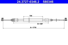 ATE 24.3727-0346.2 — Cablu frână de mână
