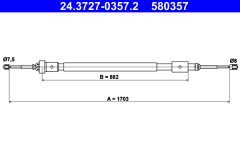 ATE 24.3727-0357.2 — Cablu frână de mână