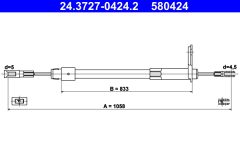 ATE 24.3727-0424.2 — Трос ручного тормоза