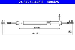 ATE 24.3727-0425.2 — Трос ручного тормоза