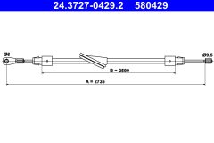ATE 24.3727-0429.2 — Трос ручного тормоза
