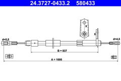 ATE 24.3727-0433.2 — Cablu frână de mână