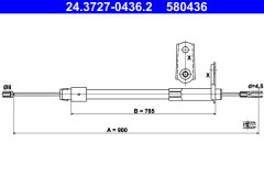 ATE 24.3727-0436.2 — Трос ручного тормоза