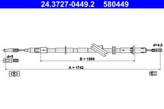 ATE 24.3727-0449.2 — Трос ручного тормоза