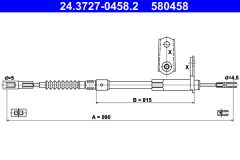 ATE 24.3727-0458.2 — Трос ручного тормоза