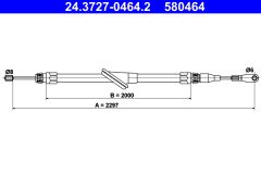 ATE 24.3727-0464.2 — Трос ручного тормоза