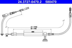 ATE 24.3727-0470.2 — Трос ручного тормоза