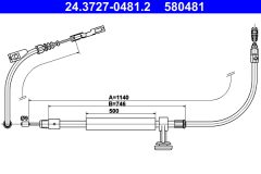 ATE 24.3727-0481.2 — Трос ручного тормоза
