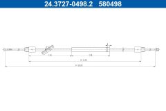 ATE 24.3727-0498.2 — Cablu frână de mână