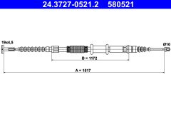 ATE 24.3727-0521.2 — Трос ручного тормоза