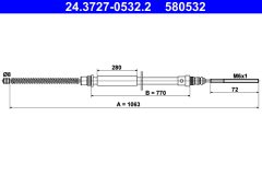 ATE 24.3727-0532.2 — Трос ручного тормоза