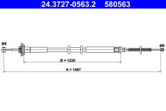 ATE 24.3727-0563.2 — Трос ручного тормоза