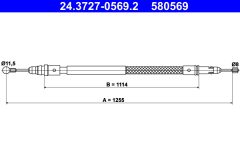 ATE 24.3727-0569.2 — Трос ручного тормоза