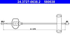 ATE 24.3727-0638.2 — Cablu frână de mână