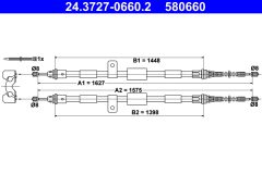 ATE 24.3727-0660.2 — Трос ручного тормоза