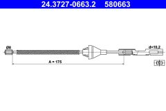 ATE 24.3727-0663.2 — Трос ручного тормоза