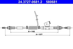 ATE 24.3727-0681.2 — Cablu frână de mână