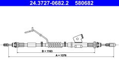 ATE 24.3727-0682.2 — Cablu frână de mână