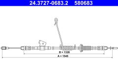 ATE 24.3727-0683.2 — Cablu frână de mână