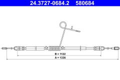 ATE 24.3727-0684.2 — Cablu frână de mână