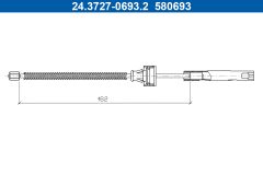 ATE 24.3727-0693.2 — Cablu frână de mână