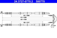 ATE 24.3727-0770.2 — Cablu frână de mână