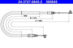ATE 24.3727-0845.2 — Трос ручного тормоза