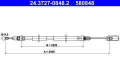 ATE 24.3727-0848.2 — Трос ручного тормоза