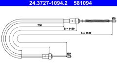 ATE 24.3727-1094.2 — Трос ручного тормоза