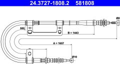 ATE 24.3727-1808.2 — Трос ручного тормоза
