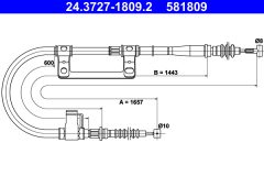 ATE 24.3727-1809.2 — Трос ручного тормоза