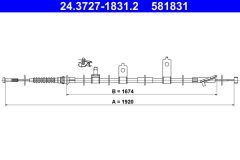 ATE 24.3727-1831.2 — Трос ручного тормоза