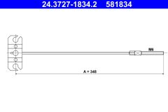 ATE 24.3727-1834.2 — Трос ручного тормоза