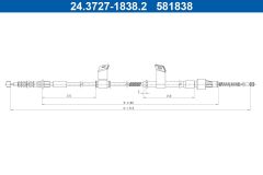 ATE 24.3727-1838.2 — Cablu frână de mână