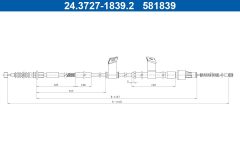 ATE 24.3727-1839.2 — Cablu frână de mână