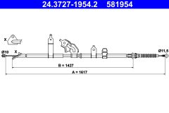 ATE 24.3727-1954.2 — Cablu frână de mână