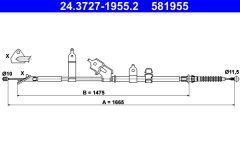 ATE 24.3727-1955.2 — Cablu frână de mână